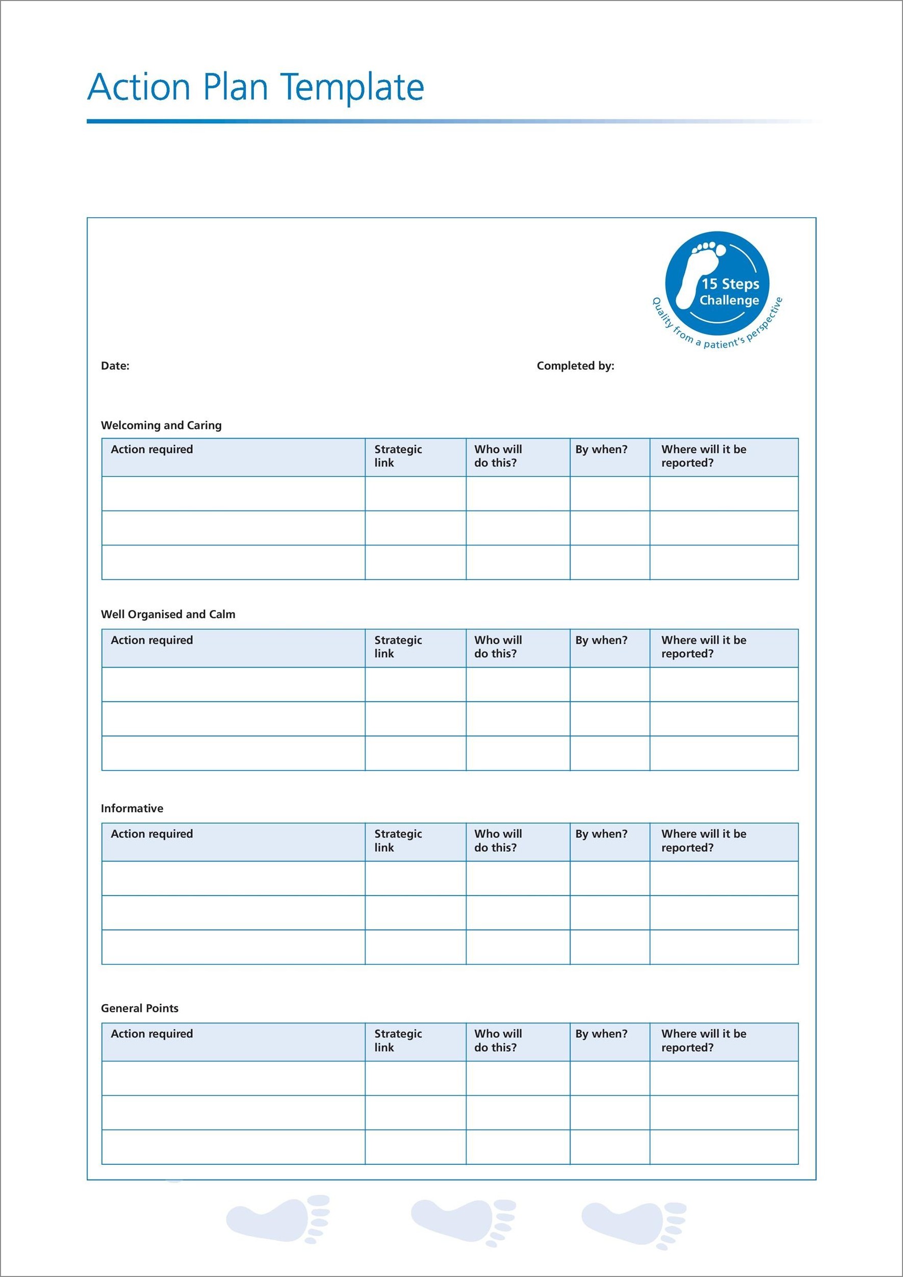 work action plan template example
